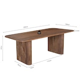thumbnail of Mesa retangular 200x100cm, madeira maciça de manga, design elegante, natural, robusto para cozinha, sala de jantar, escritório, hall de entrada – LELE