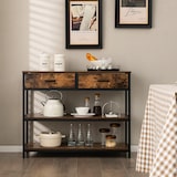thumbnail of COSTWAY Tavolo Console con Cassetto, Tavolo Ingresso, Tavolino Stretto 3 Livelli con Struttura Metallica, Legno, Stile Vintage