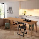 thumbnail of Table console extensible, 300, Pour 14 personnes, Pieds en bois, Chêne