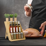 thumbnail of Relaxdays Gewürzregal, Bambus, H x B x T: 29,5 x 30 x 26 cm, 3 Etagen, Gewürztreppe stehend, Gewürzaufbewahrung, natur