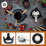 thumbnail of Bonvivre® Gusseisen Fondue Set für 4 Personen | 1 Liter | Fondueset 9-teilig mit Brenner und 6 Gabeln | Emailliert Rot