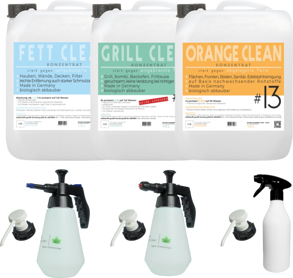 Starter Set 3x 10l inkl. Zubehör (Konzentrat) komplettes Reiniger-Paket