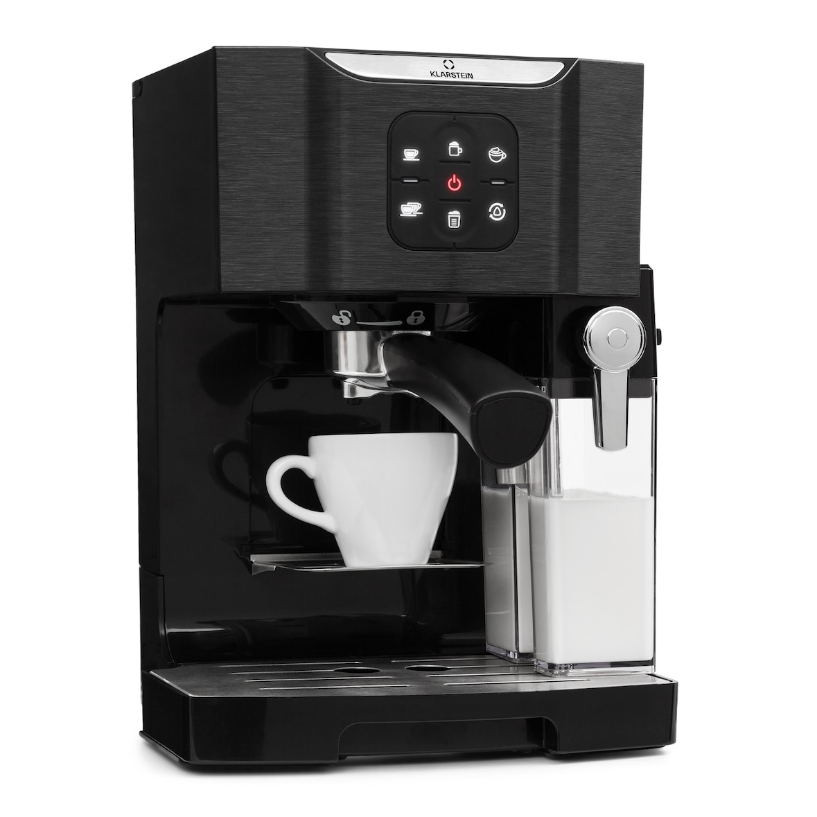 BellaVita Kaffeemaschine 3-in-1 1450 W 20 Bar Milchschäumer Schwarz-Metallic