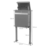 thumbnail of Pakketdoos met standaard HWC-K41, pakketdoos, pakketstation, staande brievenbus, metaal ~ gegalvaniseerd antraciet-houtlook