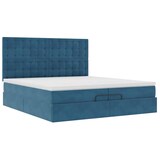 thumbnail of vidaXL Ottoman-Bett mit Matratzen Dunkelblau 200x200 cm Samt