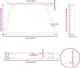 thumbnail of Helloshop26 - Set aus 2 V-förmigen Couchtischbeinen 70 x 31 cm mit verstellbaren Gleitern modernes Design weißer Stahl 02_0056833