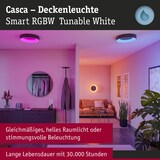thumbnail of Paulmann Plafonnier LED Smart Home Zigbee 3.0 Casca IP44  RGBW+ 1750lm 230V 20W gradable Noir mat 75416