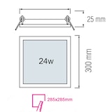 thumbnail of 24w Slim Flach LED Panel Einbaustrahler Unterputz Einbauleuchte Einbaulampe Deckenleuchte Deckenlampe Eckig 30x30 cm Kaltweiß