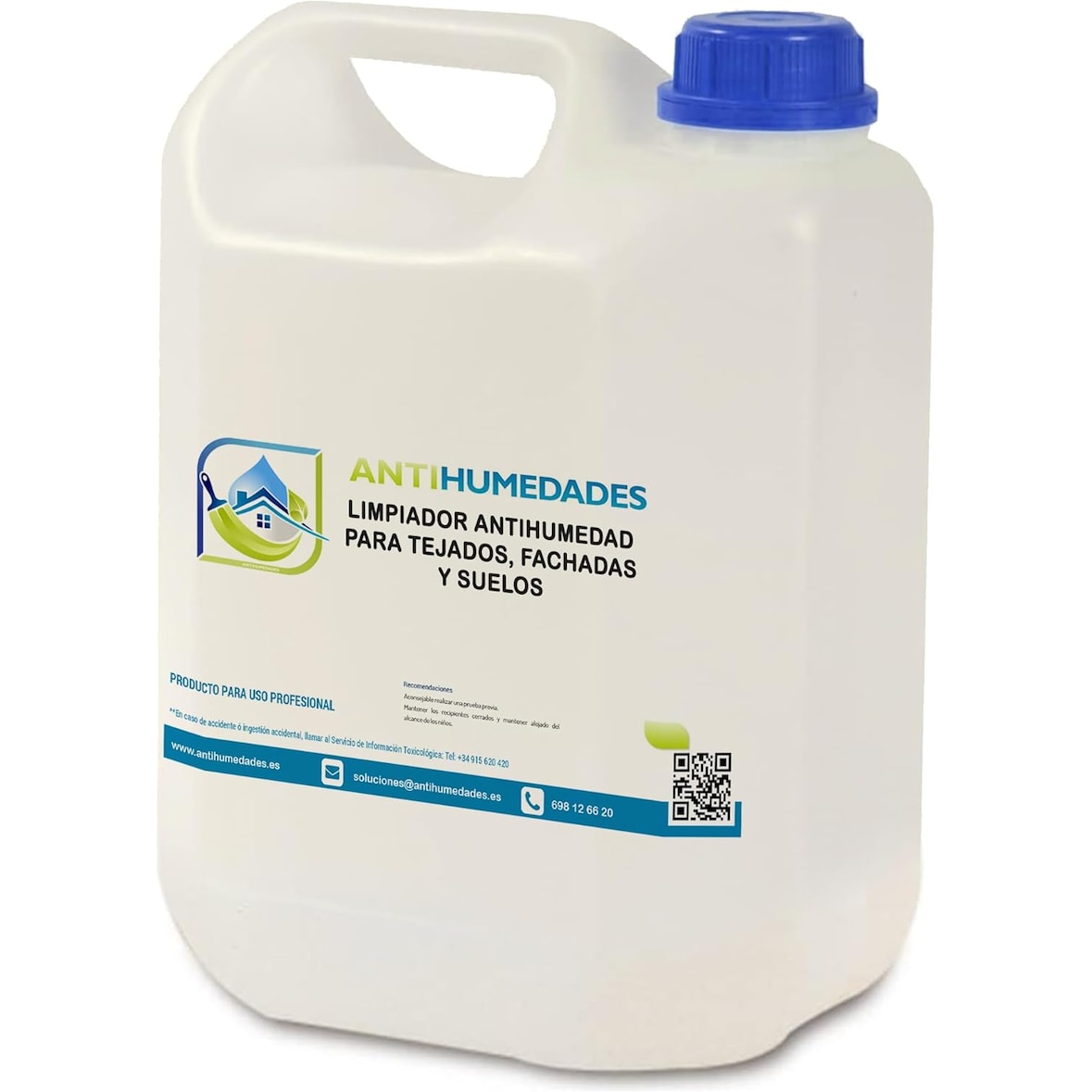 Produto de limpeza anti-humidade para tetos, fachadas e pavimentos (25 Ltr) - Remove profundamente a humidade, vegetação, líquenes e manchas