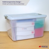 thumbnail of PROREGAL Aufbewahrungsbox mit Deckel 60L 6er Set Extra Groß Rollen transparent stapelbar Kunststoffbox Verschlussclips Stapelbox Aufbewahrungsbehälter