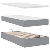 thumbnail of vidaXL Ottoman-Bett mit Matratze & LEDs Hellgrau 90x200 cm Stoff