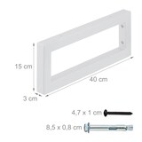 thumbnail of Relaxdays Wandkonsole, 2er Set, 40 cm, Stahl, Regalhalter für Waschtisch & Wandregal, rechteckige Regalkonsole, weiß