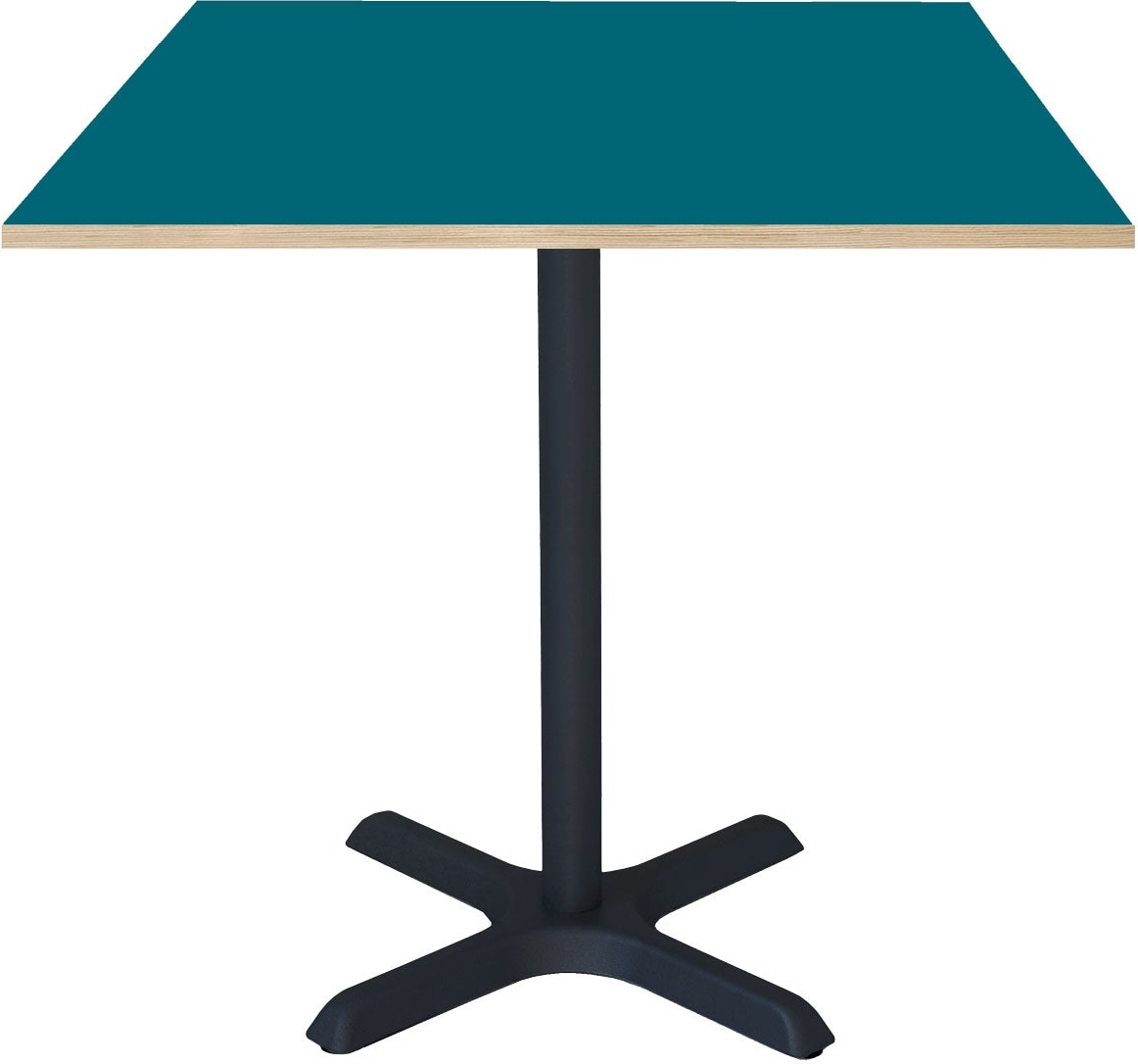 RestooTab - Tisch Dina 70x70cm Dekor blau Prusse Kanten in Holzoptik