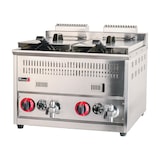 thumbnail of Romux® Friteuse À Gaz Naturel Professionnelle 17+17 Litres Double de Table | Friteuse en Acier Inoxydable avec Robinet de Vidange 12000 W