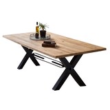 thumbnail of SIT Möbel Eettafel 220 x 100 x 76 cm | Tafelblad 40 mm | natuurlijke wilde eik | X onderstel metaal antiek zwart | 15882-11 | Serie TABLES & CO