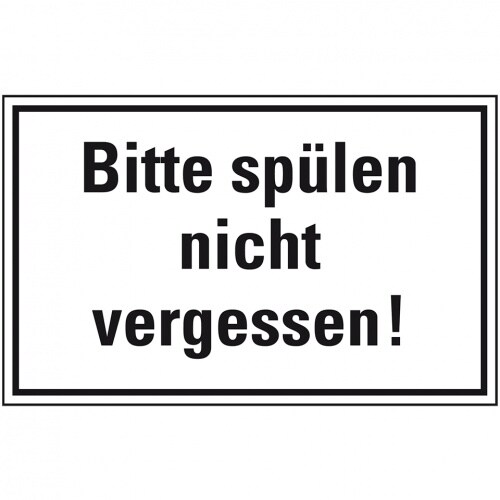 Aufkleber I Hinweisschild Spülen nicht vergessen!, Folie, selbstklebend, 150x100mm
