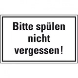 thumbnail of Aufkleber I Hinweisschild Spülen nicht vergessen!, Folie, selbstklebend, 150x100mm