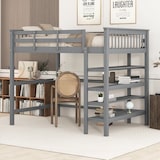 thumbnail of Merax Hochbett Kiefernholzbett  Lattenrost 140x200cm onhe Stuhl