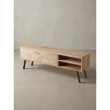 thumbnail of HiFi Lowboard SIKAR Mango Massivholz Landhaus TV Kommode 145x47x35cm, Fernsehschrank Unterschrank mit 2 Türen, Fernsehtisch Ablagefach,