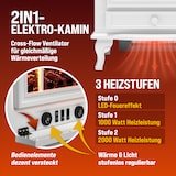 thumbnail of MONZANA® Elektrokamin mit Heizung LED 2000W weiß