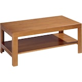 thumbnail of Mesa centro rectángular , pino macizo, Moblit, serie Kalpe, medidas: (45x110x55) cm ( altoxanchoxfondo), color cerezo