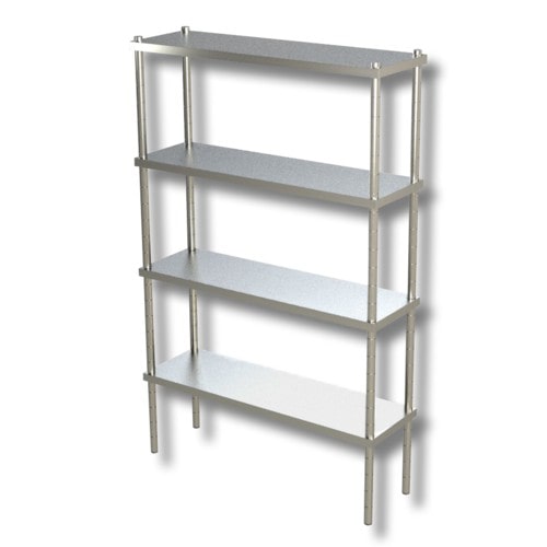 Scaffale 100x50x200 scaffalatura 4 ripiani lisci acciaio inox cucina ristorante pizzeria RS7769