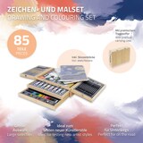thumbnail of ECD Germany Malset Koffer 85-teilig – Künstler-Set mit Acrylpad & 3 Zeichenblöcken, Holzkiste, Malkasten, Kunstbedarf für Einsteiger & Profis