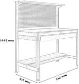 thumbnail of SimonRack Banco de Trabajo Taller, 910x610 mm, Panel Perforado y Cajón, Capacidad Carga 400 kg, Azul - BT-3