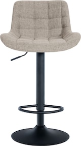 thumbnail of Décoshop26 - Barhocker x1 schwarzes Metallgestell taupefarbener Stoffsitz mit Ziernähten 10_0005448