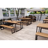 thumbnail of METRO PROFESSIONAL Bierzeltgarnitur 3-tlg. Lynx, Alu/Eukalyptus, 1 Biertisch 161 x 70 cm, 2 Bierbänke 147 x 30 cm, schwarz