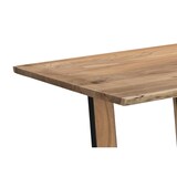 thumbnail of Baumkantentisch 160 x 85 cm Akazie massiv naturfarben schwarzem U-Gestell aus Metall + Holz BRISBANE