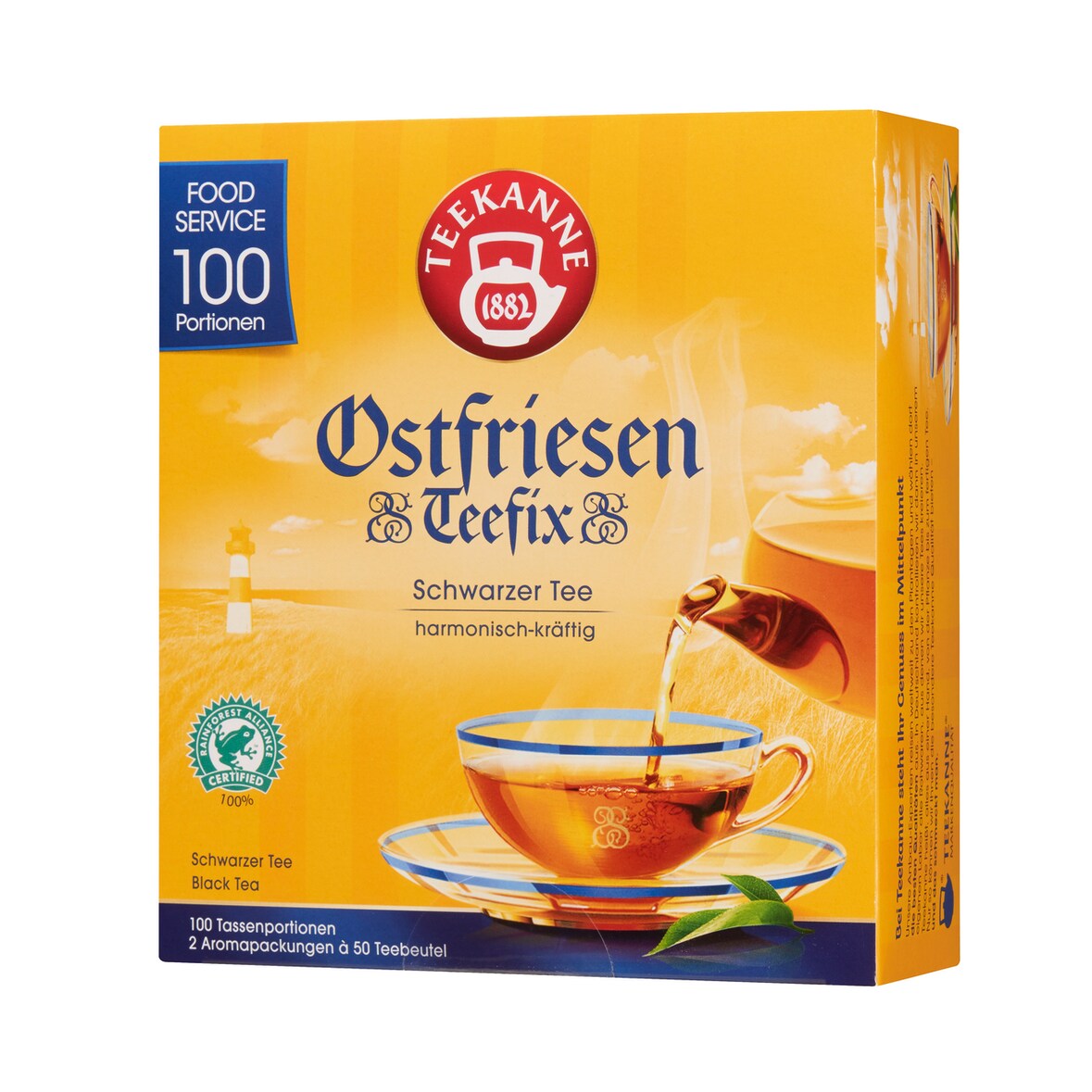 Teekanne Ostfriesen Teefix Schwarztee 100 Teebeutel (150 g)