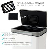 thumbnail of WellHome - Caixote do lixo de aço inoxidável branca 70L com sensor automático e filtro de odores 39x27x78cm