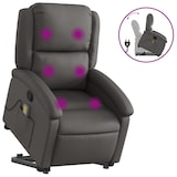 thumbnail of vidaXL Massagesessel mit Aufstehhilfe Grau Echtleder