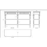thumbnail of Console 6 pieds Léonie -  Blanc  Bois Amadeus 40.00x150.00 cm
