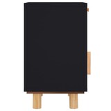 thumbnail of vidaXL Nachttisch Schwarz Massivholz Kiefer und Natur-Rattan