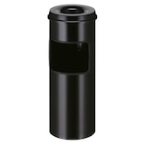 thumbnail of PROREGAL Runder Kombiascher mit feuerlöschendem Oberteil | 30 Liter, HxØ 64,2x24,3cm | Schwarz, Kopfteil Schwarz