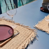 thumbnail of Ensemble table de terrasse et 8 chaises bistrot en acier bleu pacific - Oviala