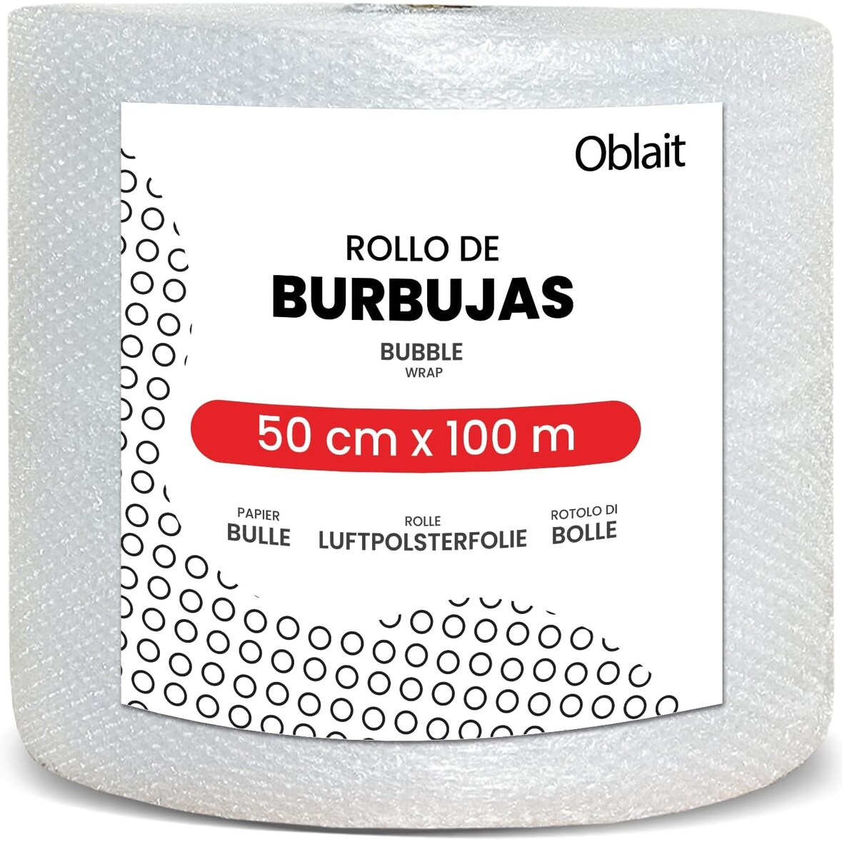 Rollo de plástico de burbujas | 50 cm x 100 m | Papel Burbujas para Embalaje, Envíos, Mudanzas, Protección