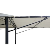 thumbnail of Pergola HWC-F94, Garten Pavillon, Stahl bewegliche Seitenwand 2,5x2,5m ~ creme-beige