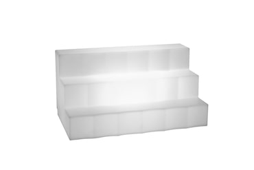 Lyxo Design - Espositore Porta Bottiglie da Bar Luminoso a Luce LED Bianca con Cavo di Ricarica - Serie Marvy in Polietilene, 60x33x30 cm