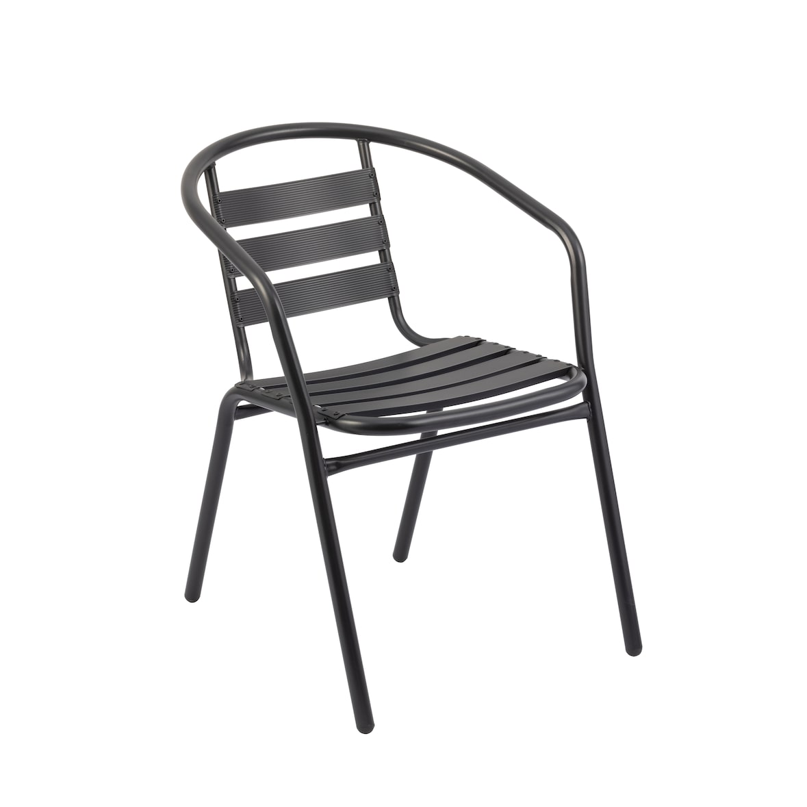 METRO PROFESSIONAL Cadeira com braços empilhável para restauração Narni, alumínio, cinzento escuro