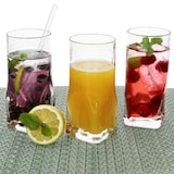 thumbnail of 6x Frosty Longdrinkgläser 400ml Trink-Glas Cocktail Wasser dicker Boden Relief