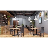 thumbnail of METRO PROFESSIONAL Gepolsterter Restaurantstuhl Baja 2er Set, Holz/Kunstleder, dunkelgrau