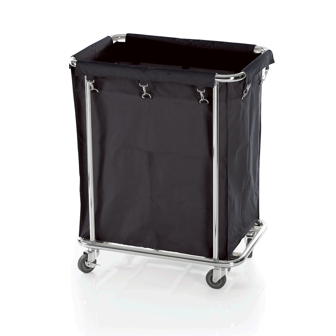 WAS Germany - Wäschewagen schwarz , 65 x 45 x 84 cm, verchromt/ Nylon