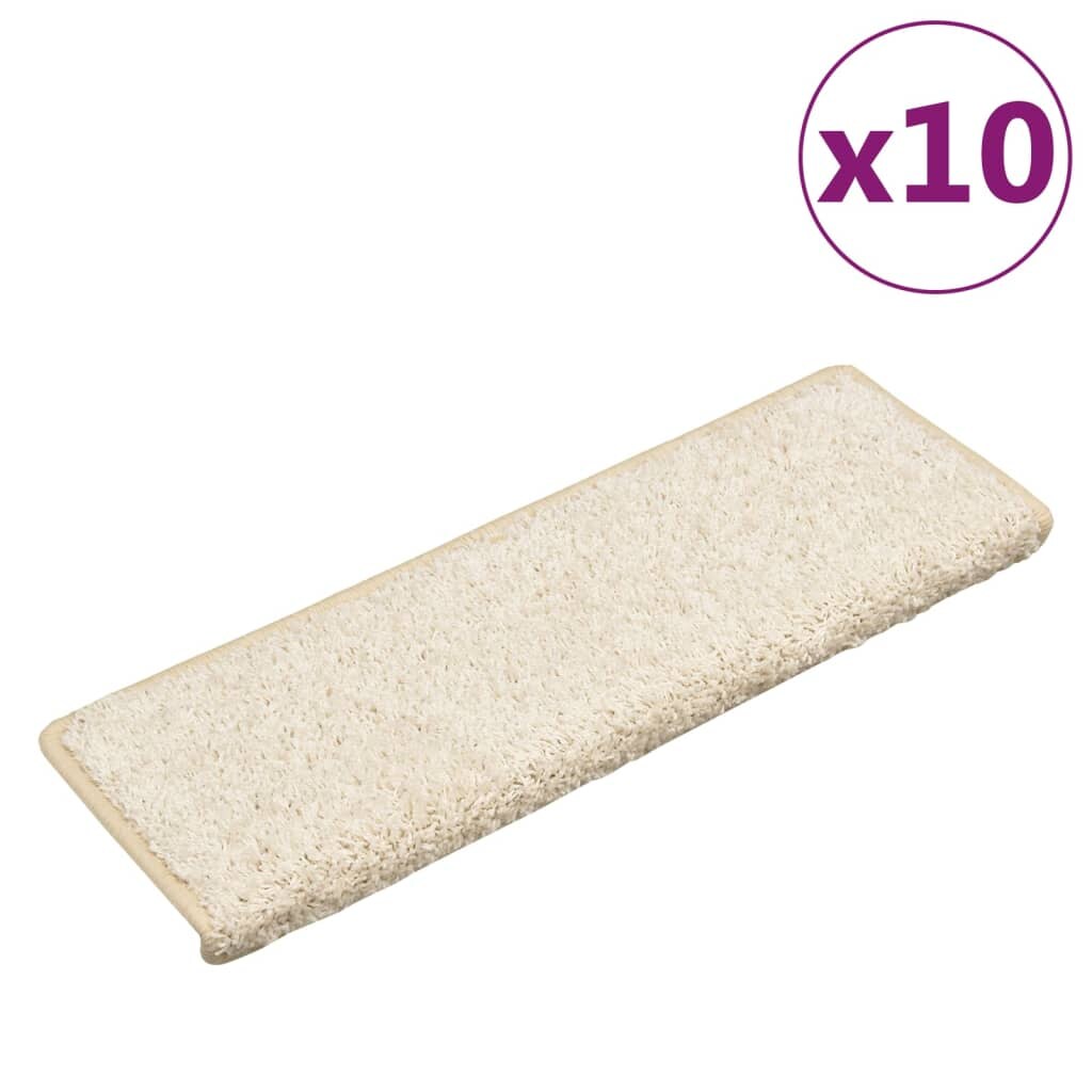vidaXL Trapmatten 10 st 65x21x4 cm wit