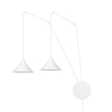 thumbnail of Sospensione Minimal 2 Luci Fujin In Acciao Bianco E Paralume A Cono