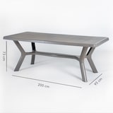 thumbnail of Table de jardin rectangulaire 200x95 cm en résine,pieds croisés,structure renforcée en métal et trou pour parasol - SAMUEL - Taupe