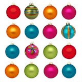 thumbnail of Weihnachtskugeln Glas 4-8cm mit Motiv 40er Set in Kartonbox - bunte Christbaumkugeln - einfarbige und gemusterte Weihnachtsbaumkugeln Mille Fiori Mix