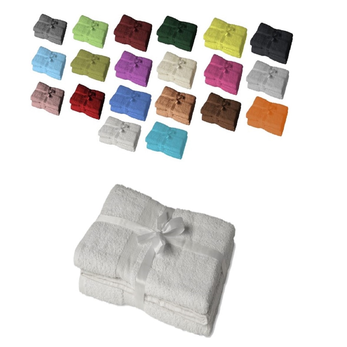 Badetuch 2er Set 100 x 150 cm Weiss